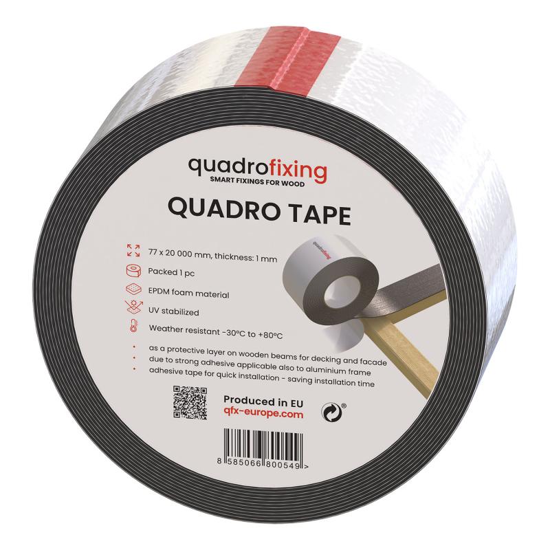 EPDM páska na ochranu dřeva - QUADRO TAPE (1x77x20000 mm)