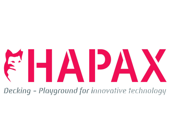 Hapax logo – inovativní spojovací systémy pro dřevěné terasy a fasády